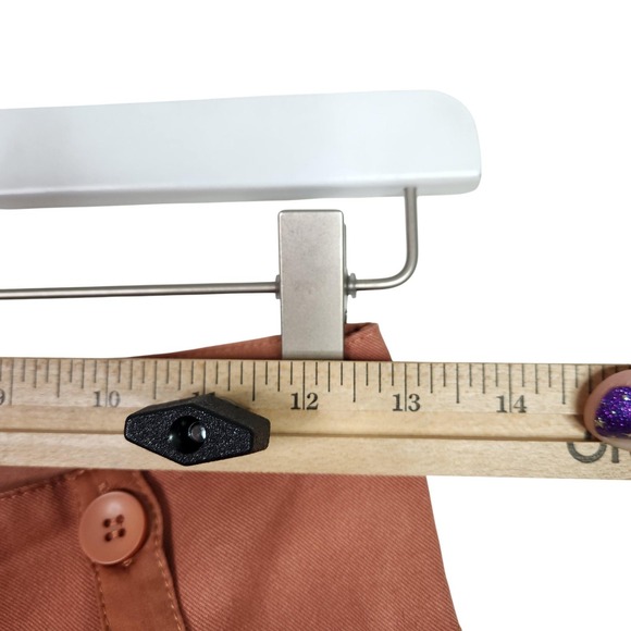 Tiny ANTHROPOLOGIE Pants Womens Small Rust Uysess Wide Leg Pleated Pockets - Picture 8 of 13